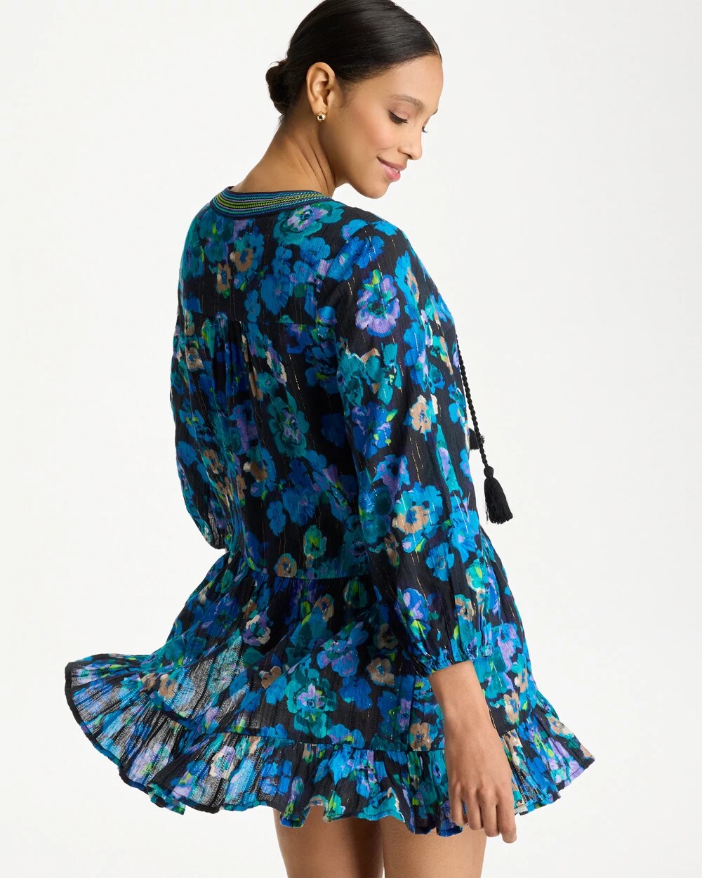Black/Multi Secret Garden Beach Dress