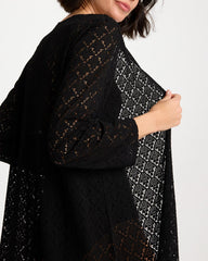 Black Long Knit Swim Cover-Up