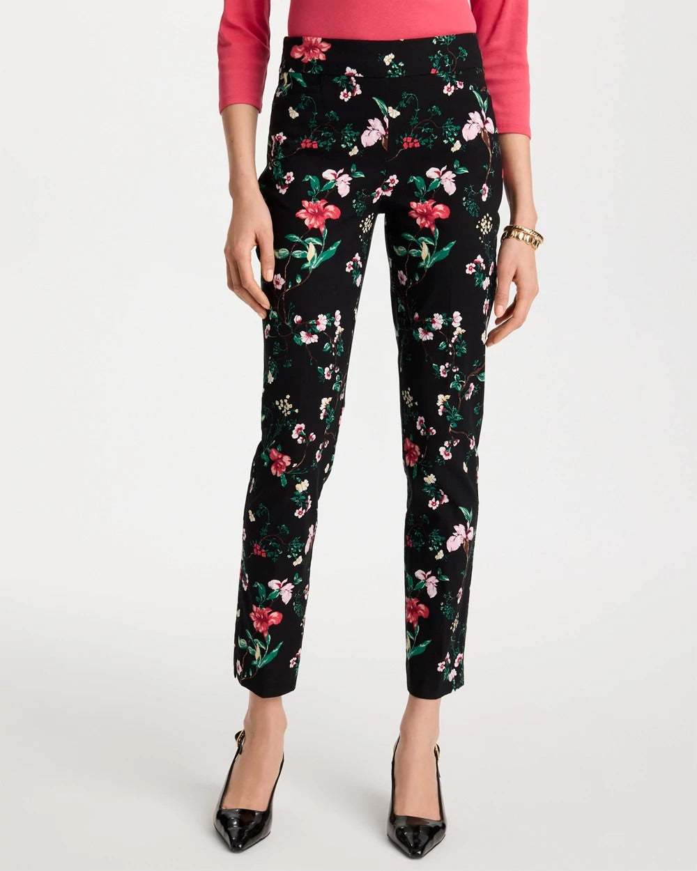 Black Kyoto Bloom Brigitte™ Slim Ankle Pants