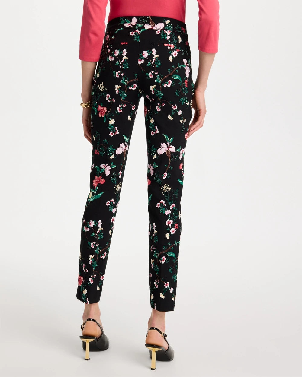 Black Kyoto Bloom Brigitte™ Slim Ankle Pants