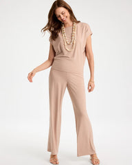Mocha Mousse Travelers™ Palm Embossed Knit Top