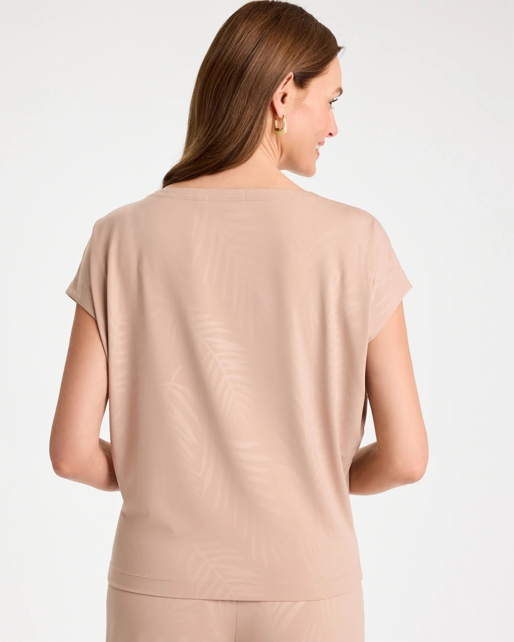 Mocha Mousse Travelers™ Palm Embossed Knit Top