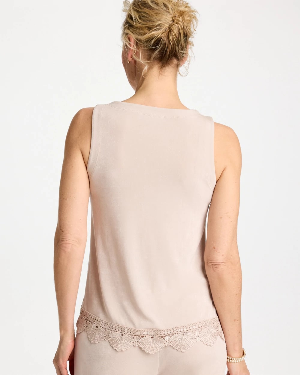 Smokey Taupe Travelers™ Scallop Lace Tank
