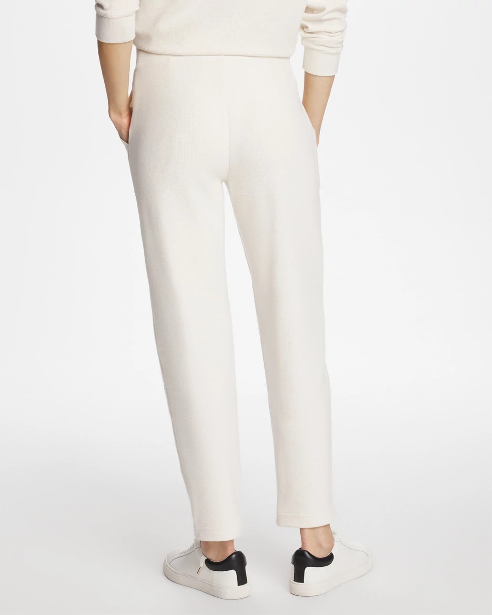 Cream Zenergy® Soft Waffle Tapered Ankle Pants