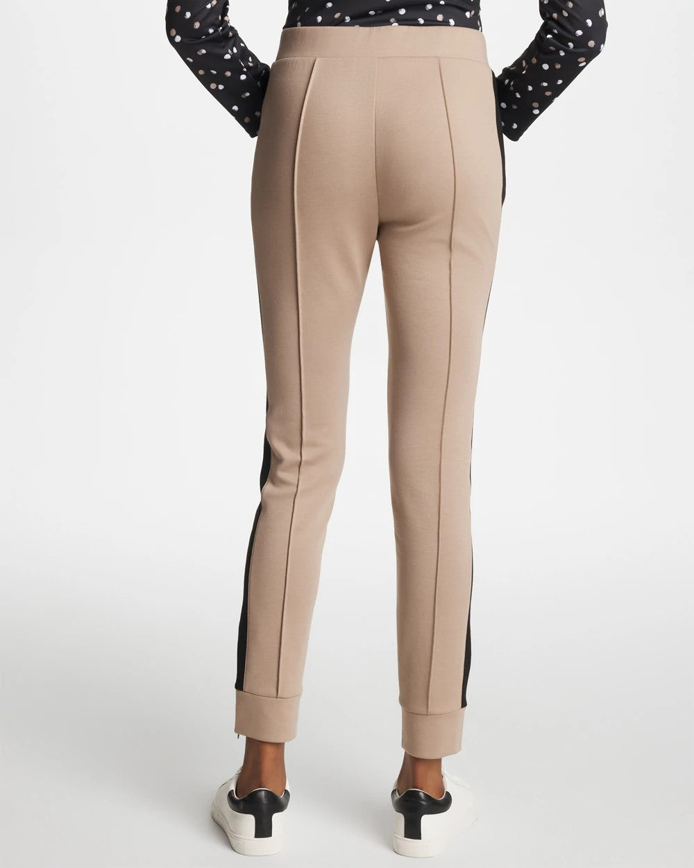 Studio Taupe Zenergy® Double-Knit Contrast Ankle Pants