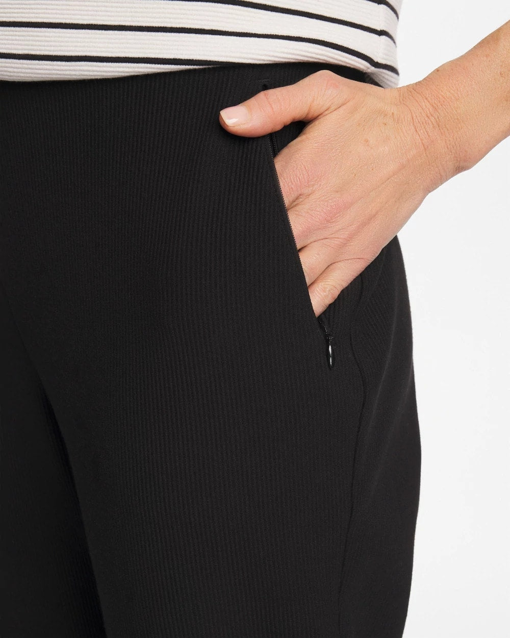 Black Zenergy® Ottoman Knit Ankle Pants