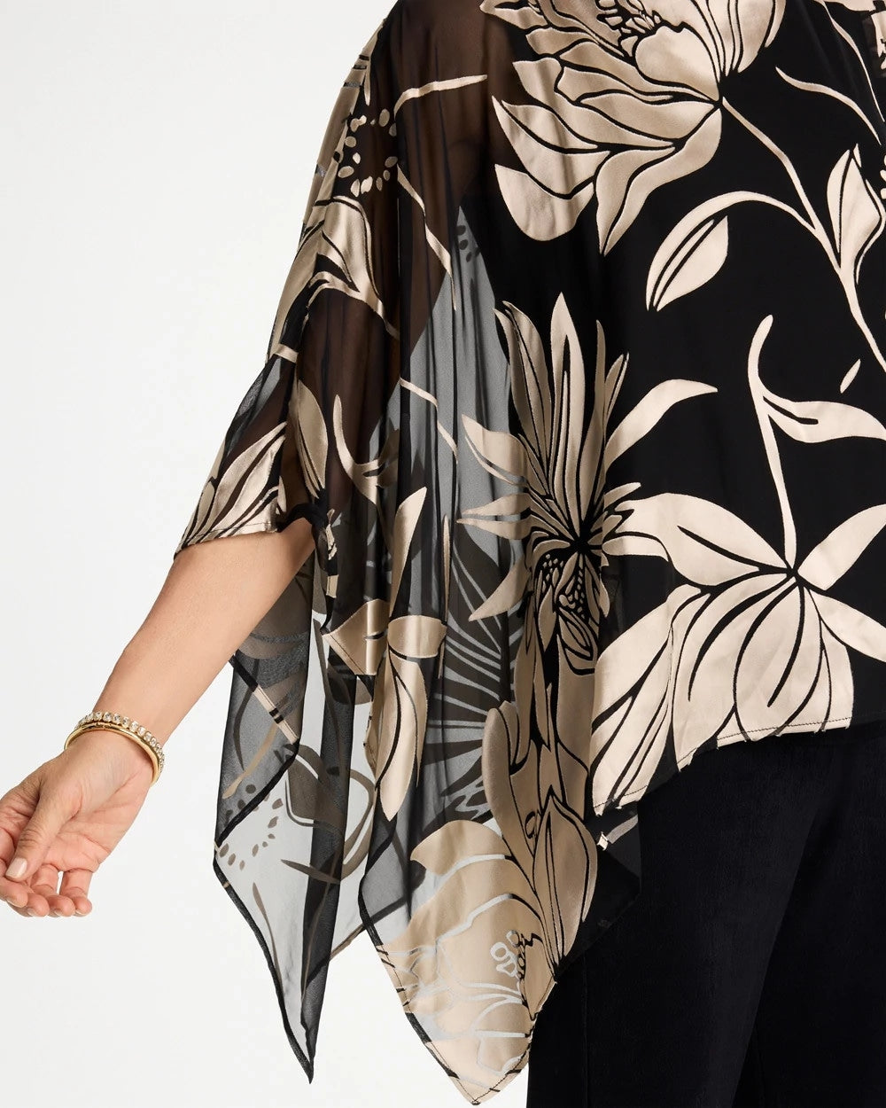 Travelers Black Travelers™ Burnout Floral Chiffon Top