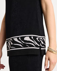 Travelers Black Travelers™ Abstract Zebra Trim Tunic