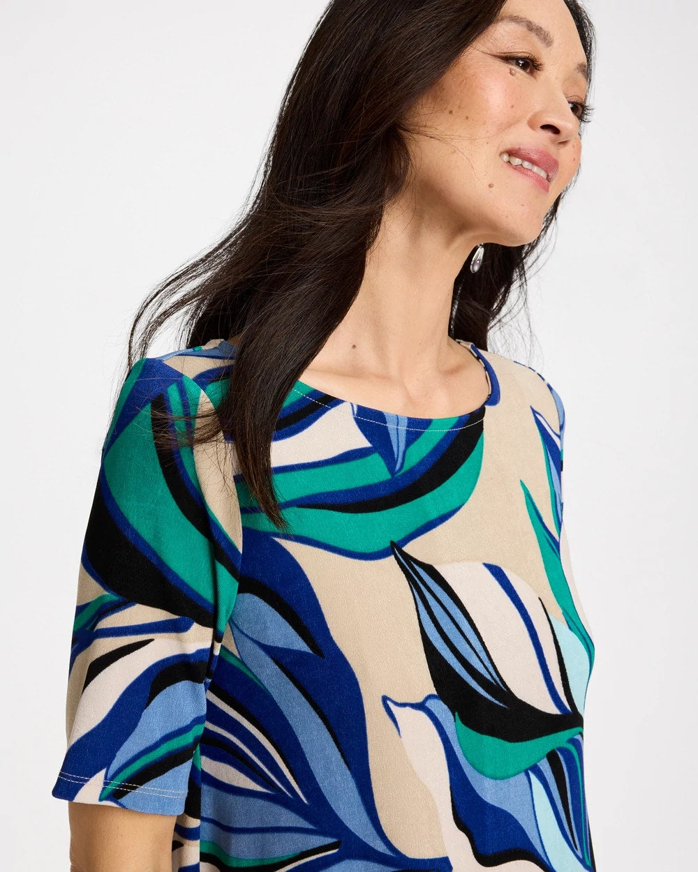 Rich Cobalt Travelers™ Marble Flora Swing Tunic