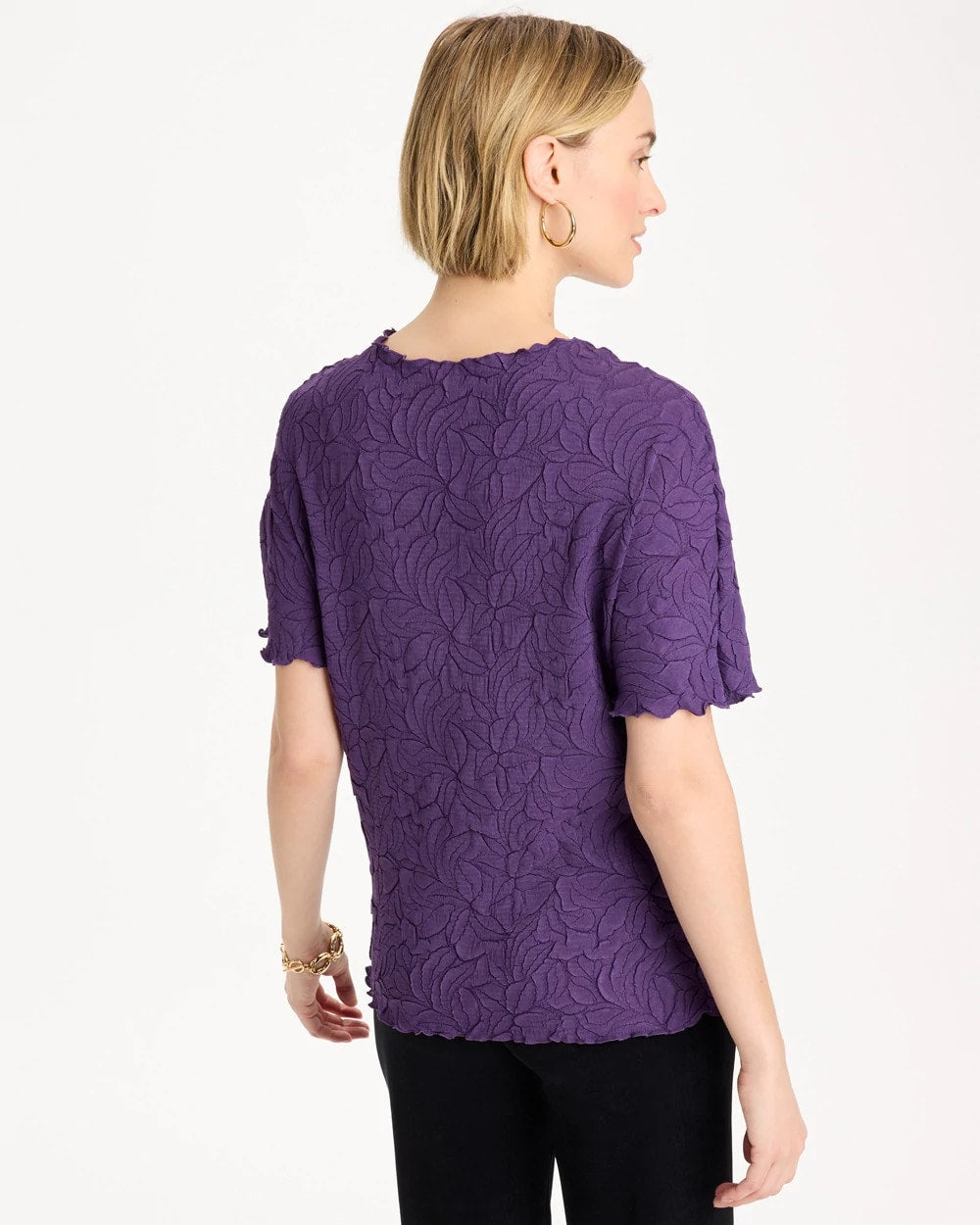 Rich Amethyst Travelers™ Embossed Pullover Top