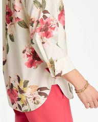 Hot Honeysuckle No Iron™ Printed Stretch Shirt