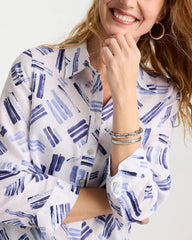 Amparo Blue No Iron™ Printed Linen Shirt