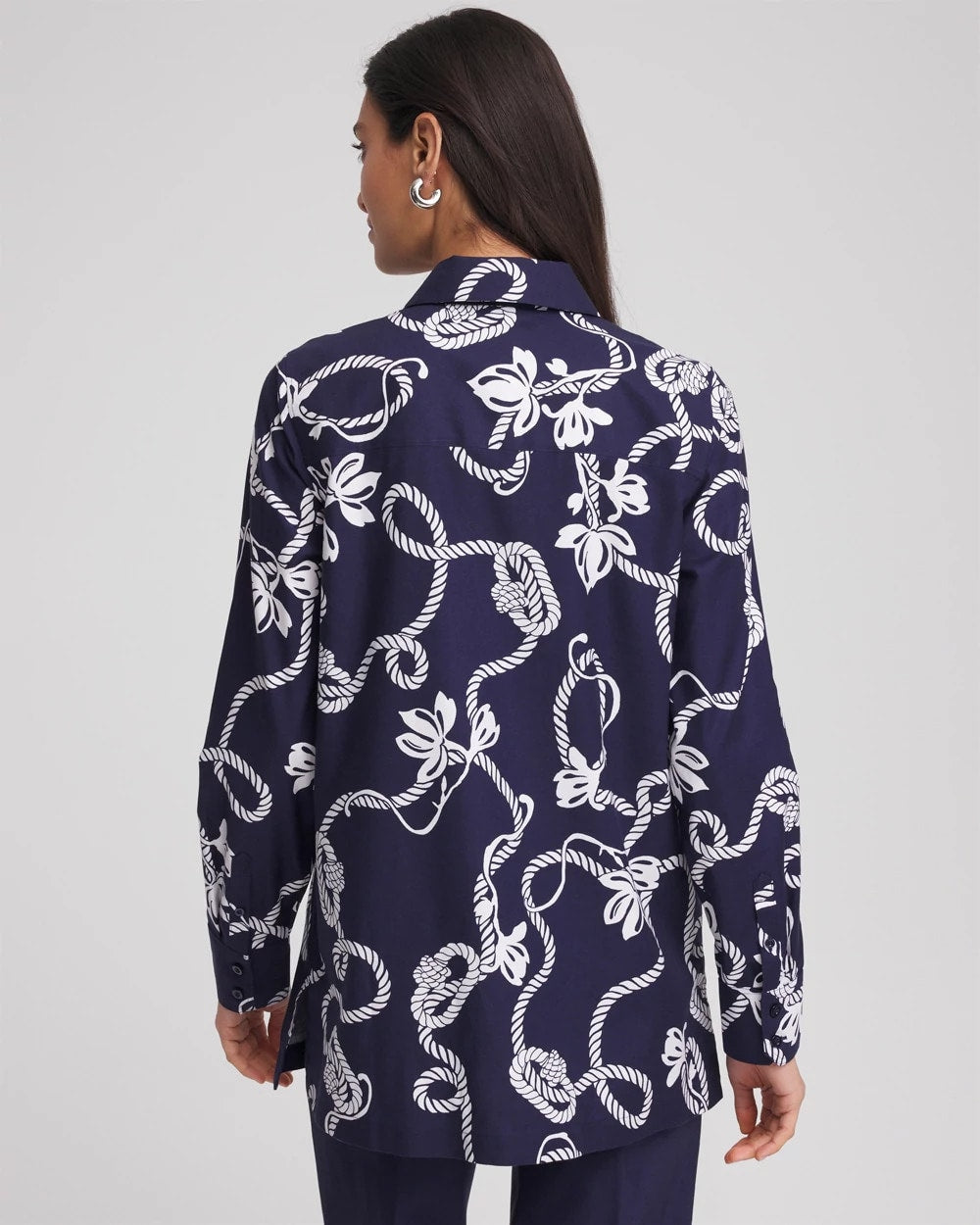 Passport Blue No Iron™ Rope Print Tunic