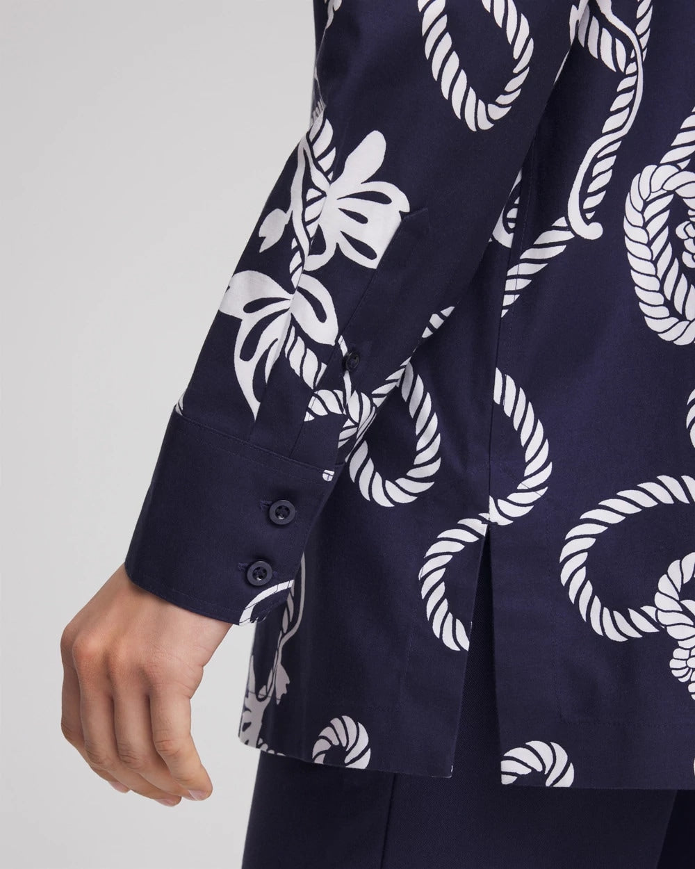 Passport Blue No Iron™ Rope Print Tunic