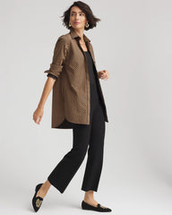 Black No Iron™ Slimming Imperial Stripe Tunic