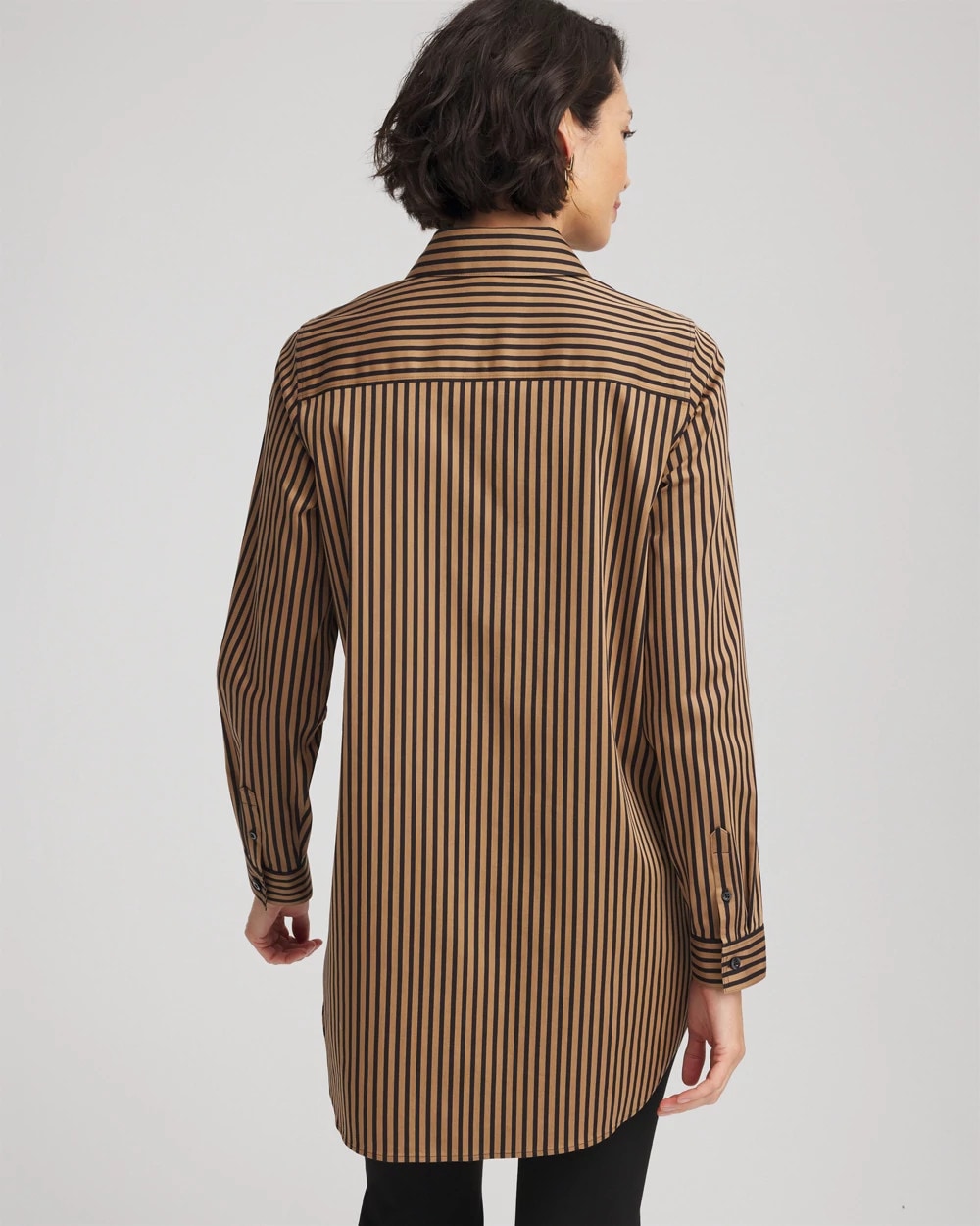 Black No Iron™ Slimming Imperial Stripe Tunic