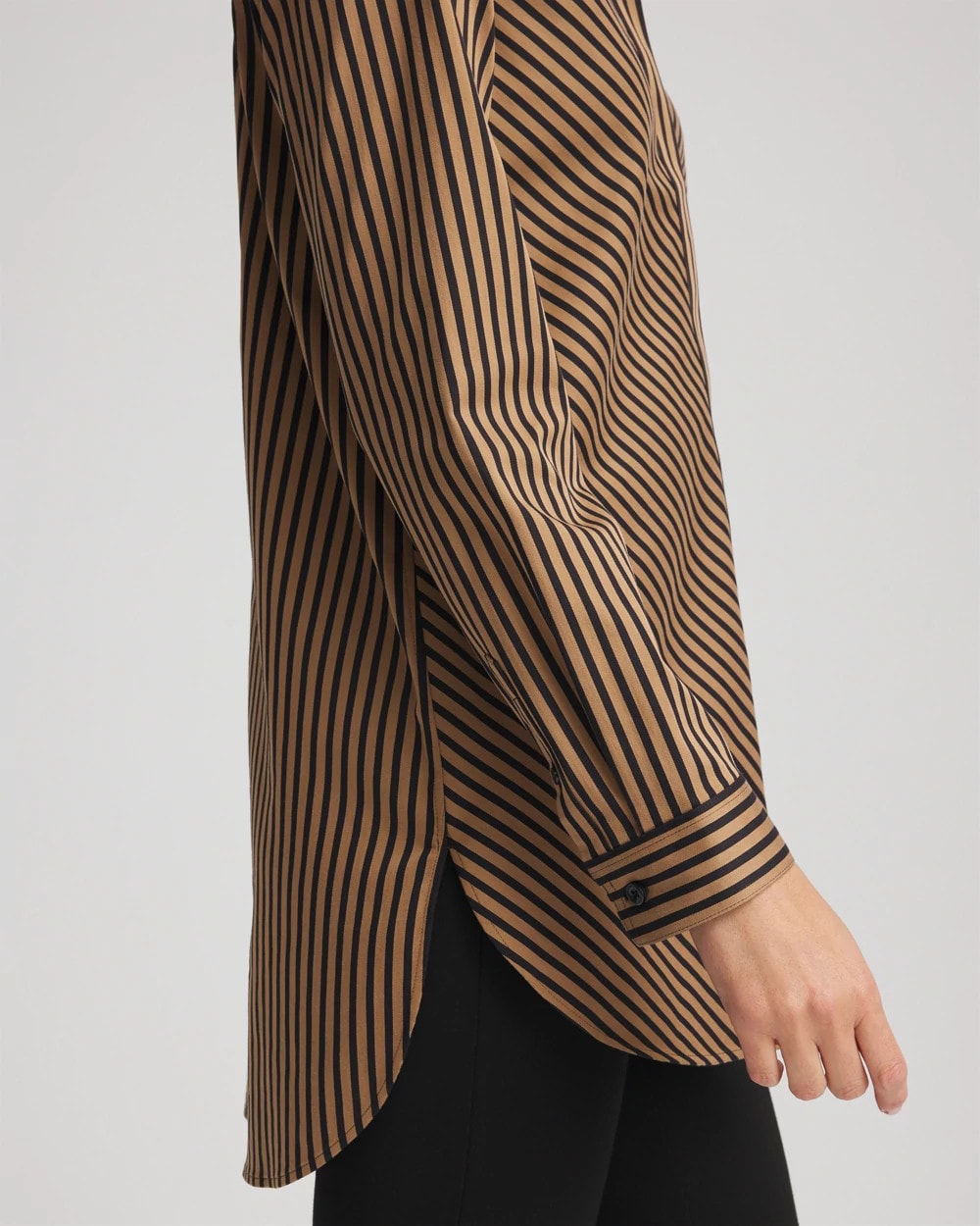 Black No Iron™ Slimming Imperial Stripe Tunic