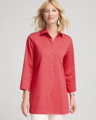 Folkloric Red No Iron™ Classic Button Down Tunic