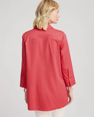 Folkloric Red No Iron™ Classic Button Down Tunic