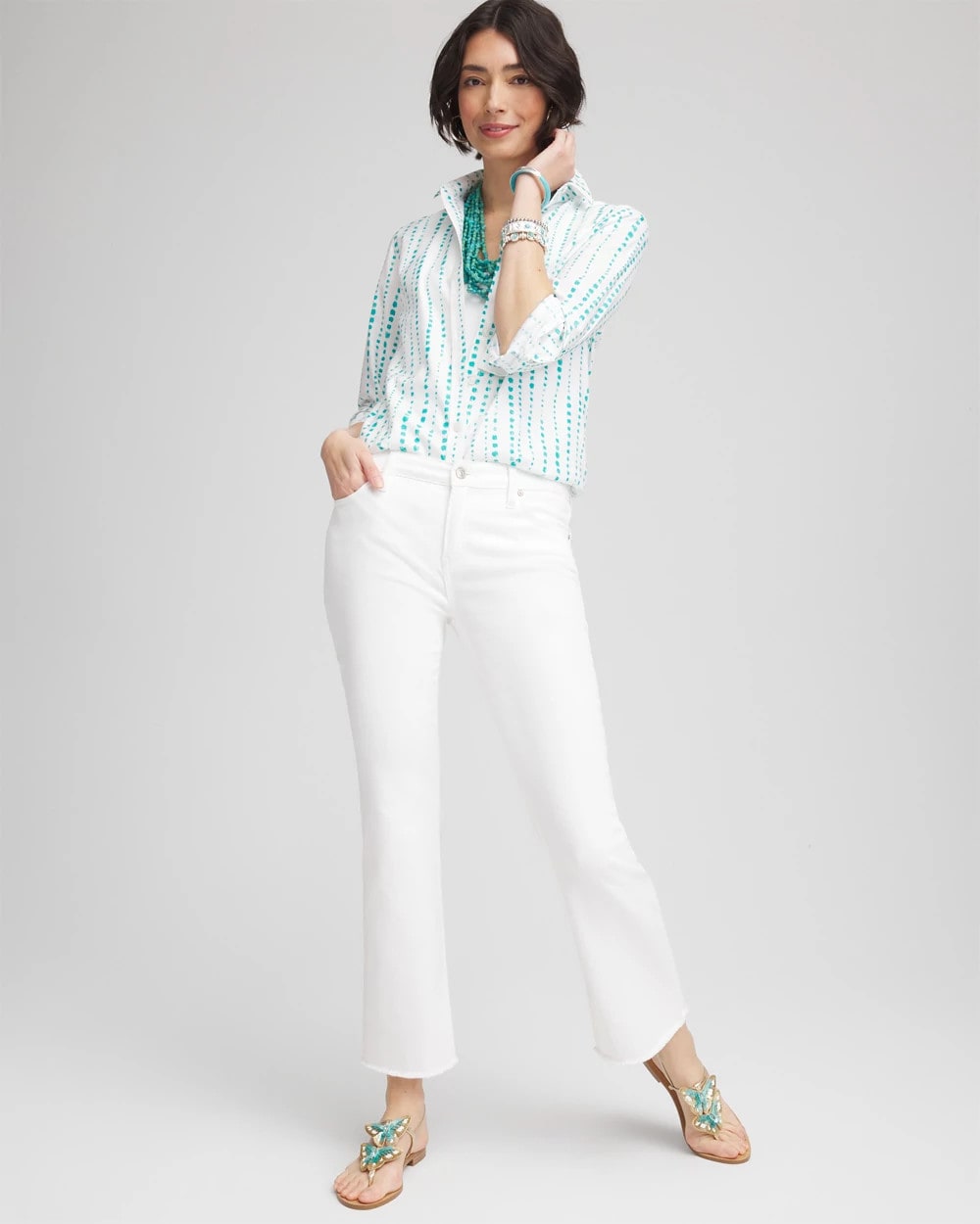 Seaspray No Iron™ Sateen Bubble Print Shirt