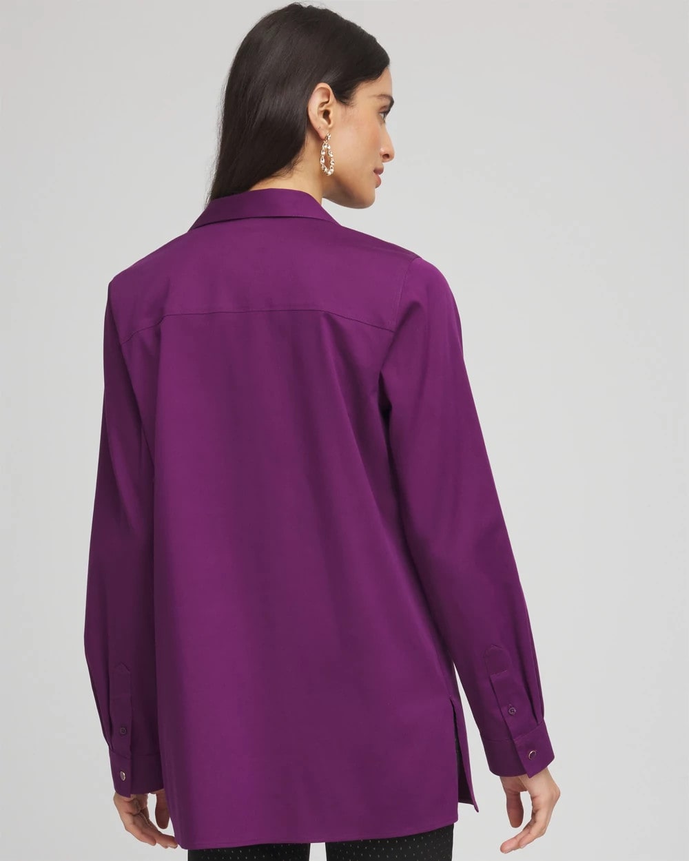 Purple Royale No Iron™ Novelty Button Tunic