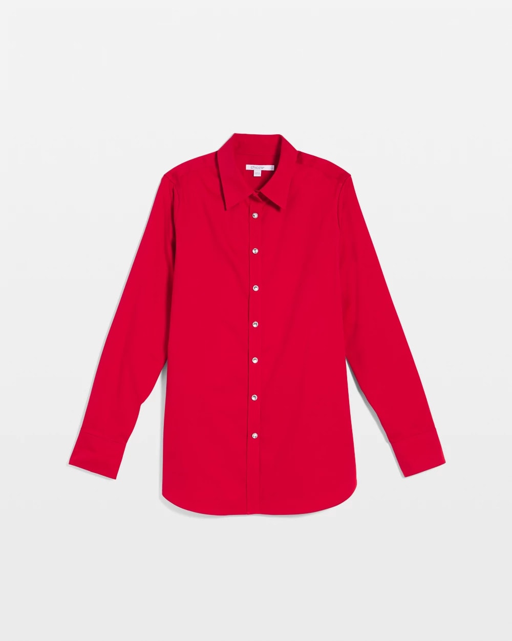 Carmine Red No Iron™ Rhinestone Button Shirt