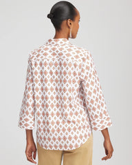 Siesta Rose No Iron™ Tie-Front Geo-Print Shirt