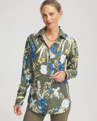 Nettle Leaf No Iron™ Printed Sateen Shirt