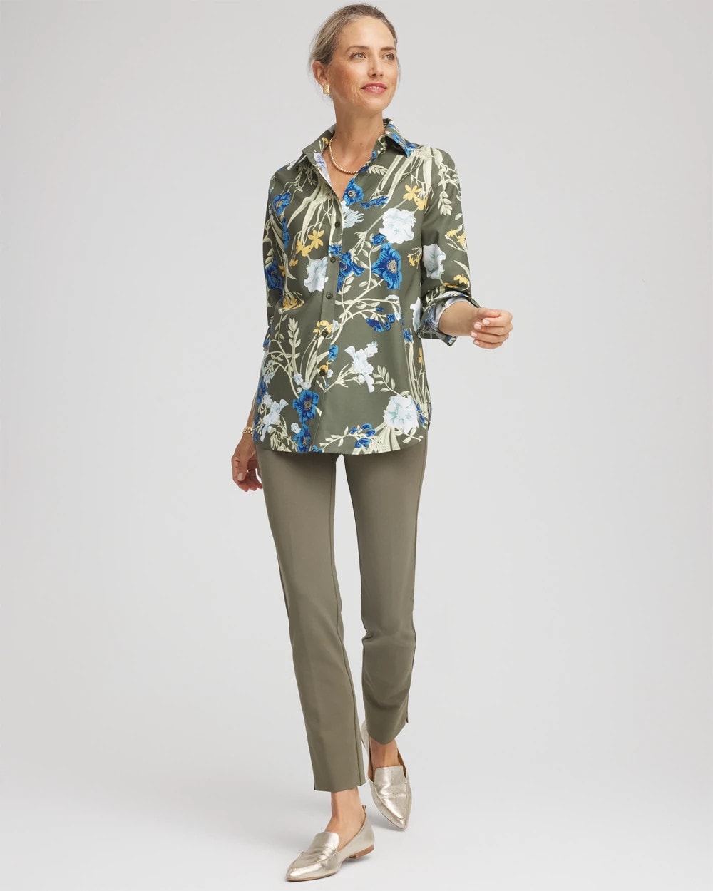 Nettle Leaf No Iron™ Printed Sateen Shirt