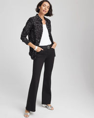 Black No Iron™ Findot Print Sateen Shirt