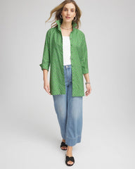 Salted Lime No Iron™ Geo-Print Tunic