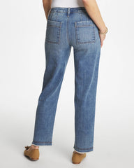 Nara Indigo Girlfriend Straight Ankle Jeans
