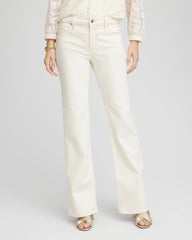 English Cream Petite Girlfriend Flared Leg Jeans