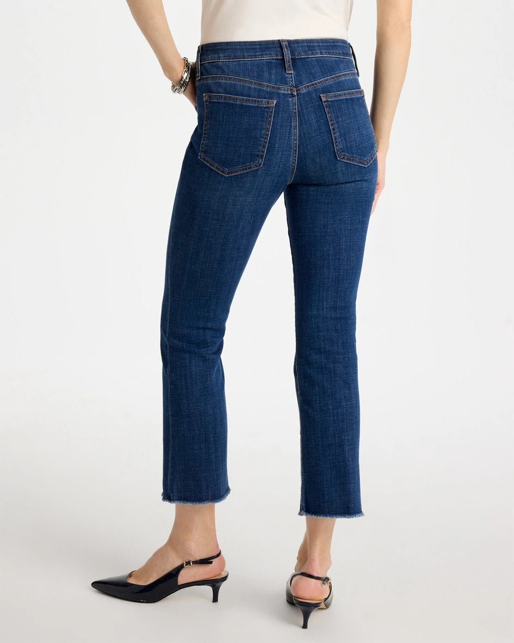 Carina Indigo Petite Girlfriend Fray Hem Kick Flares