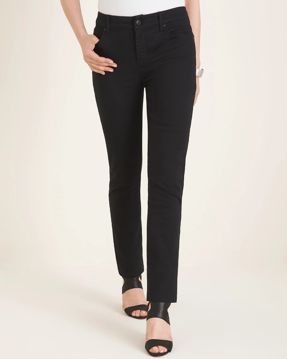 Black Girlfriend Slim Straight Jeans