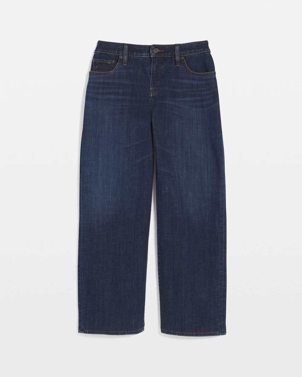 Dark Sapphire Indigo Girlfriend Wide-Leg Cropped Jean