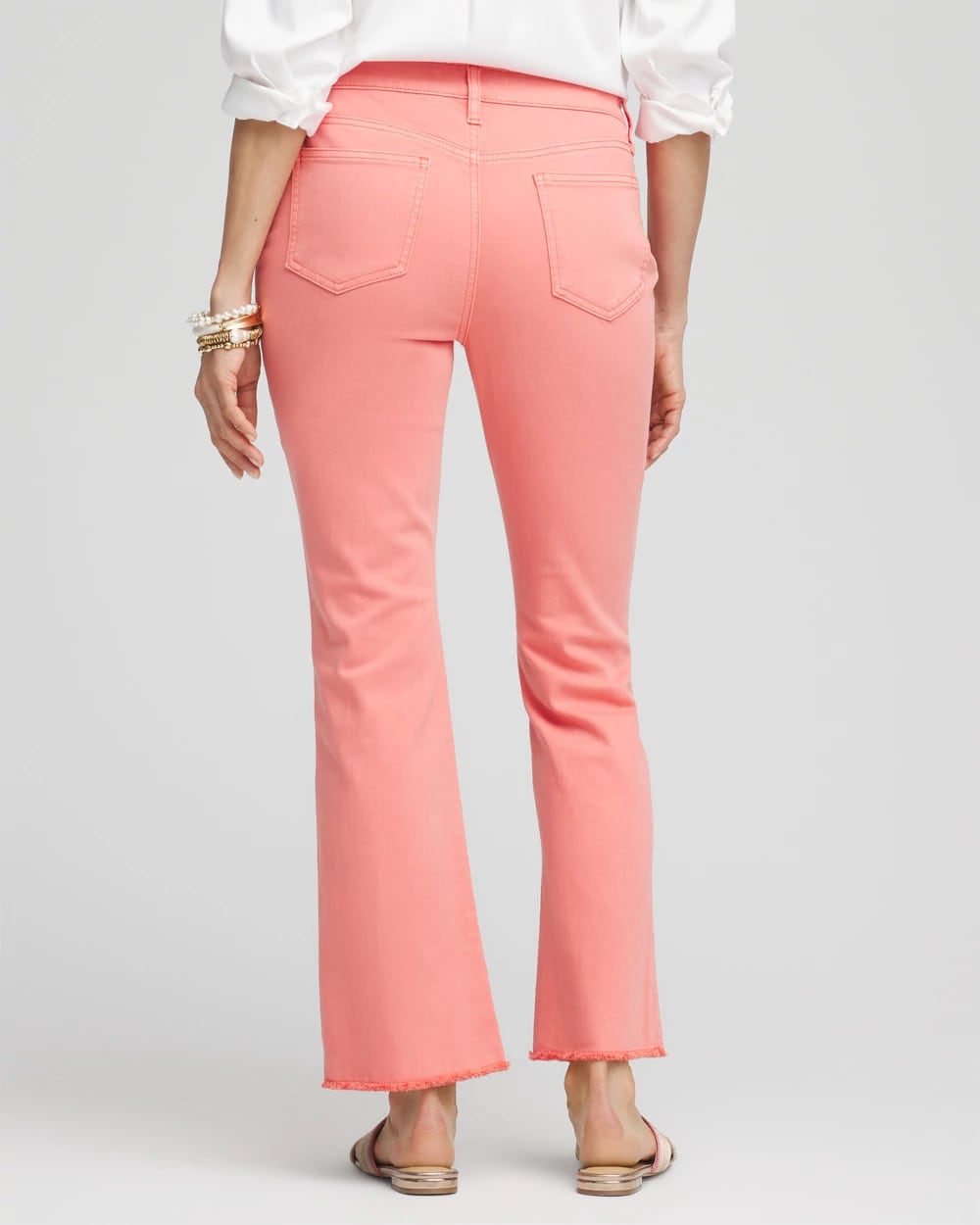 Melon Mambo Girlfriend Fray Hem Kick Flare Jeans