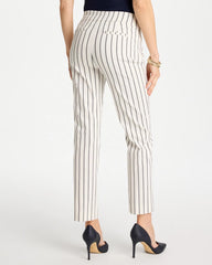 Alabaster Pinstriped Brigitte™ Slim Ankle Pants