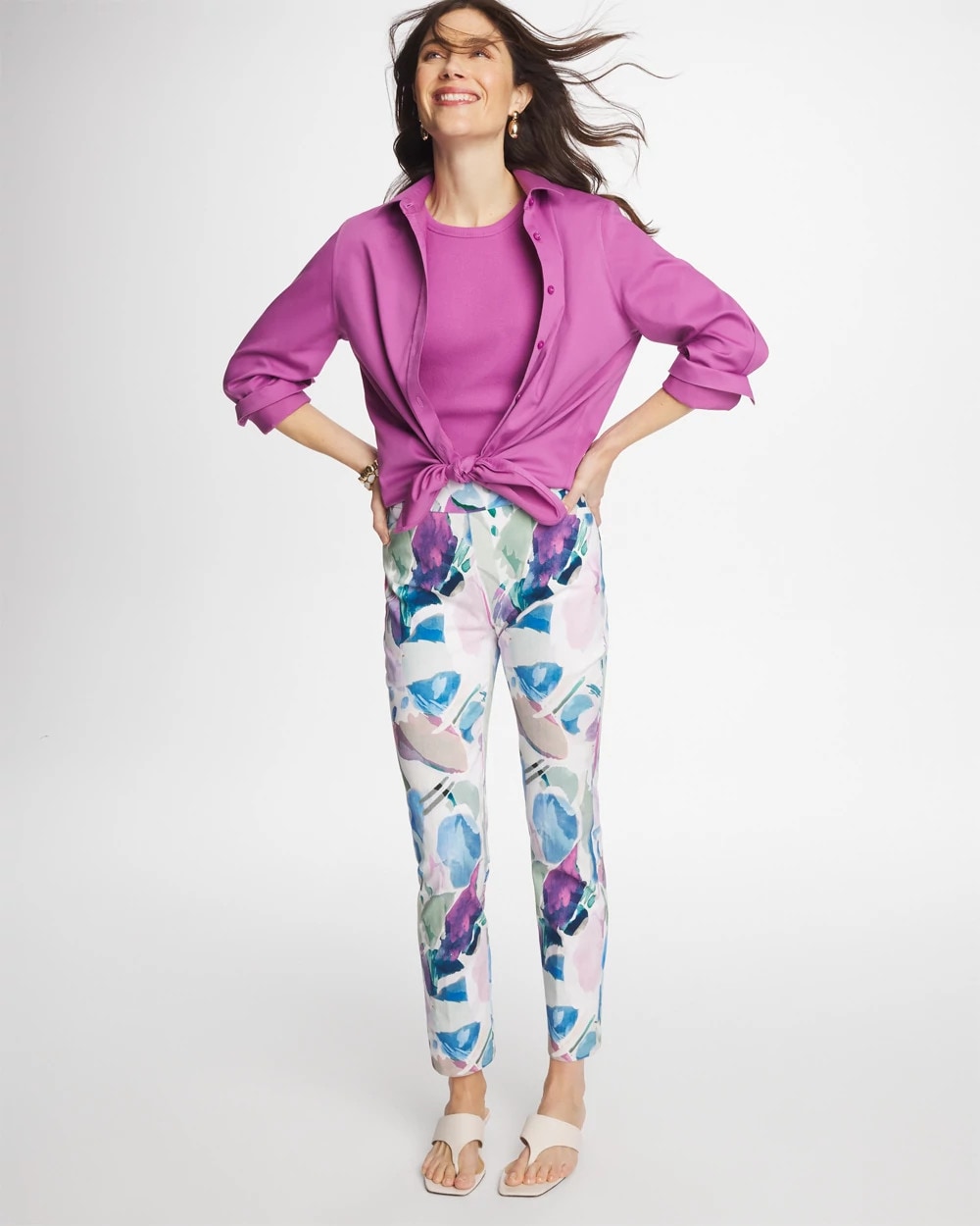 Passport Blue Blur Geo Brigitte™ Slim Ankle Pants
