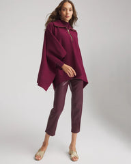 Blackened Burgundy Faux Leather Brigitte™ Pull-On Cropped Pants