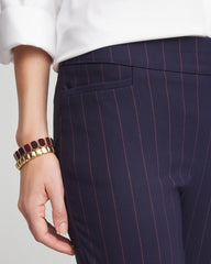Passport Blue Shadow Stripe Brigitte™ Slim Pull-On Pants