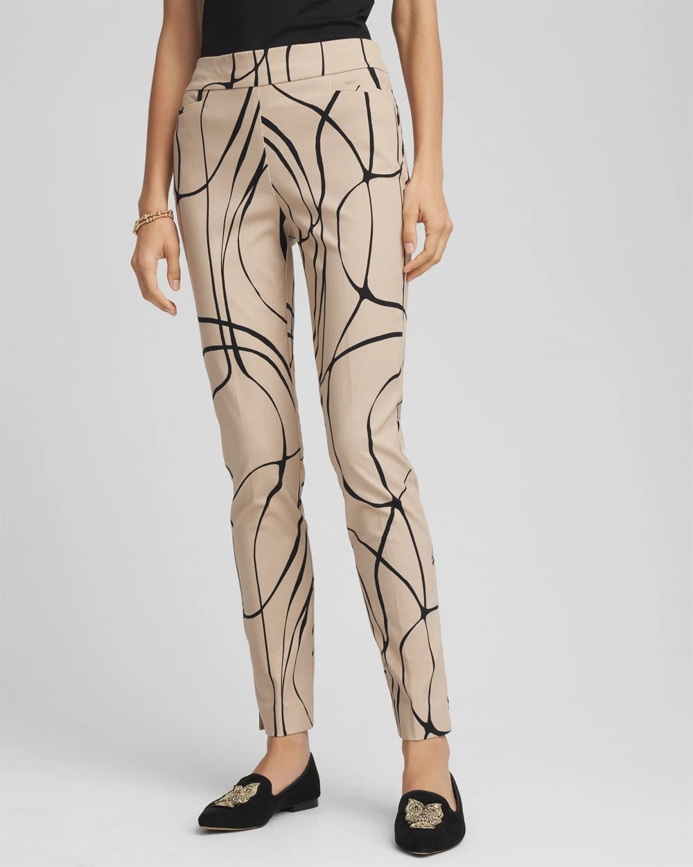 Champagne Fizz Brigitte™ Golden Leaf  Slim Ankle Pants