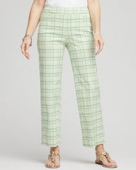 Moroccan Mint Brigitte™ Wide Leg Plaid Cropped Pants