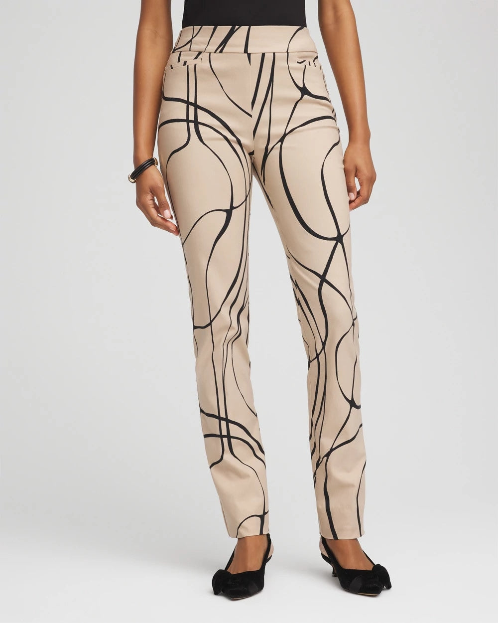 Champagne Fizz Brigitte™ Golden Leaf Slim Full-Length Pants