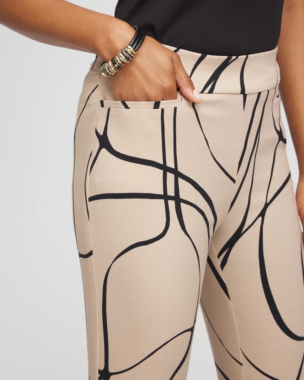 Champagne Fizz Brigitte™ Golden Leaf Slim Full-Length Pants
