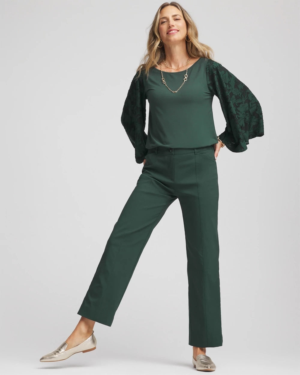 Darkest Spruce Emme Straight Ankle Pants