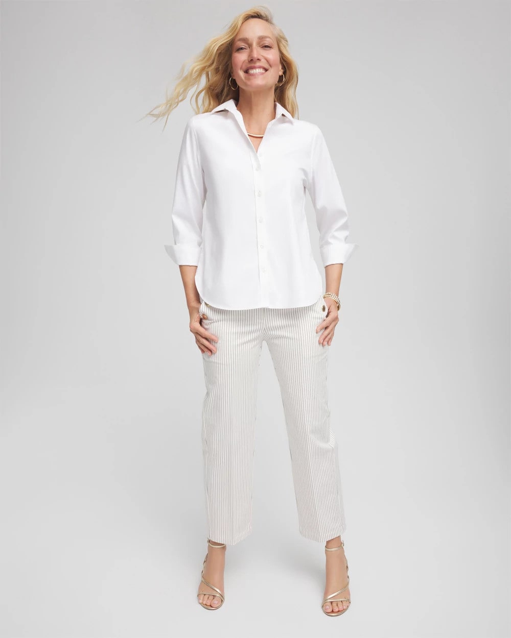 Ecru Emme Striped Sailor Straight Crops