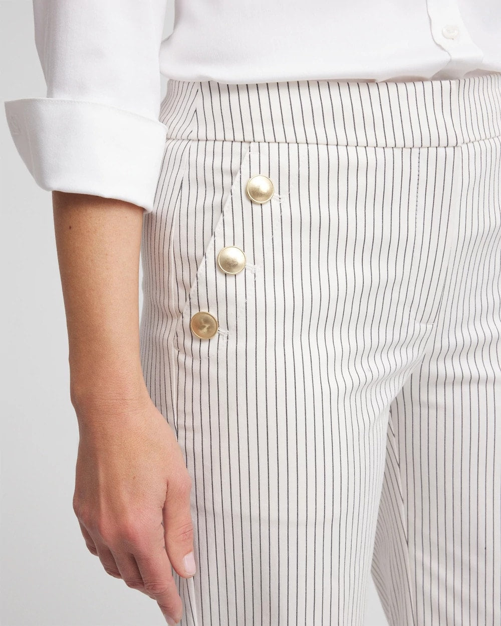 Ecru Emme Striped Sailor Straight Crops