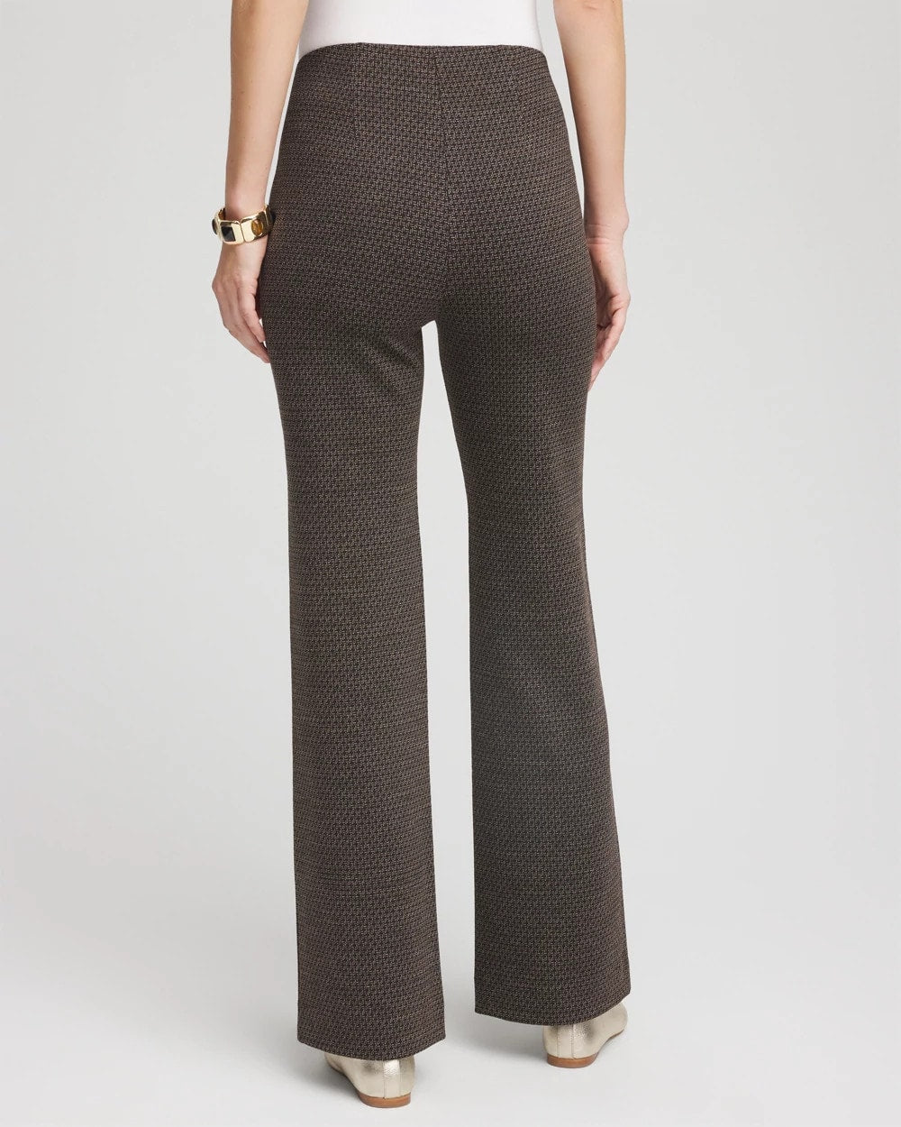 Black Juliet Jacquard Full-Length Ponte Pants