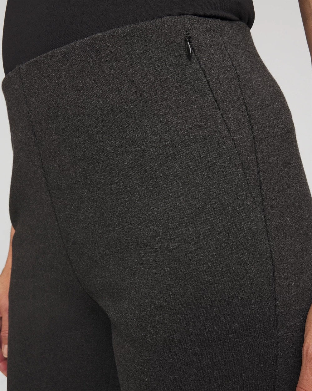 Graphite Heather Gray Petite Juliet Wide Full-Length Ponte Pants